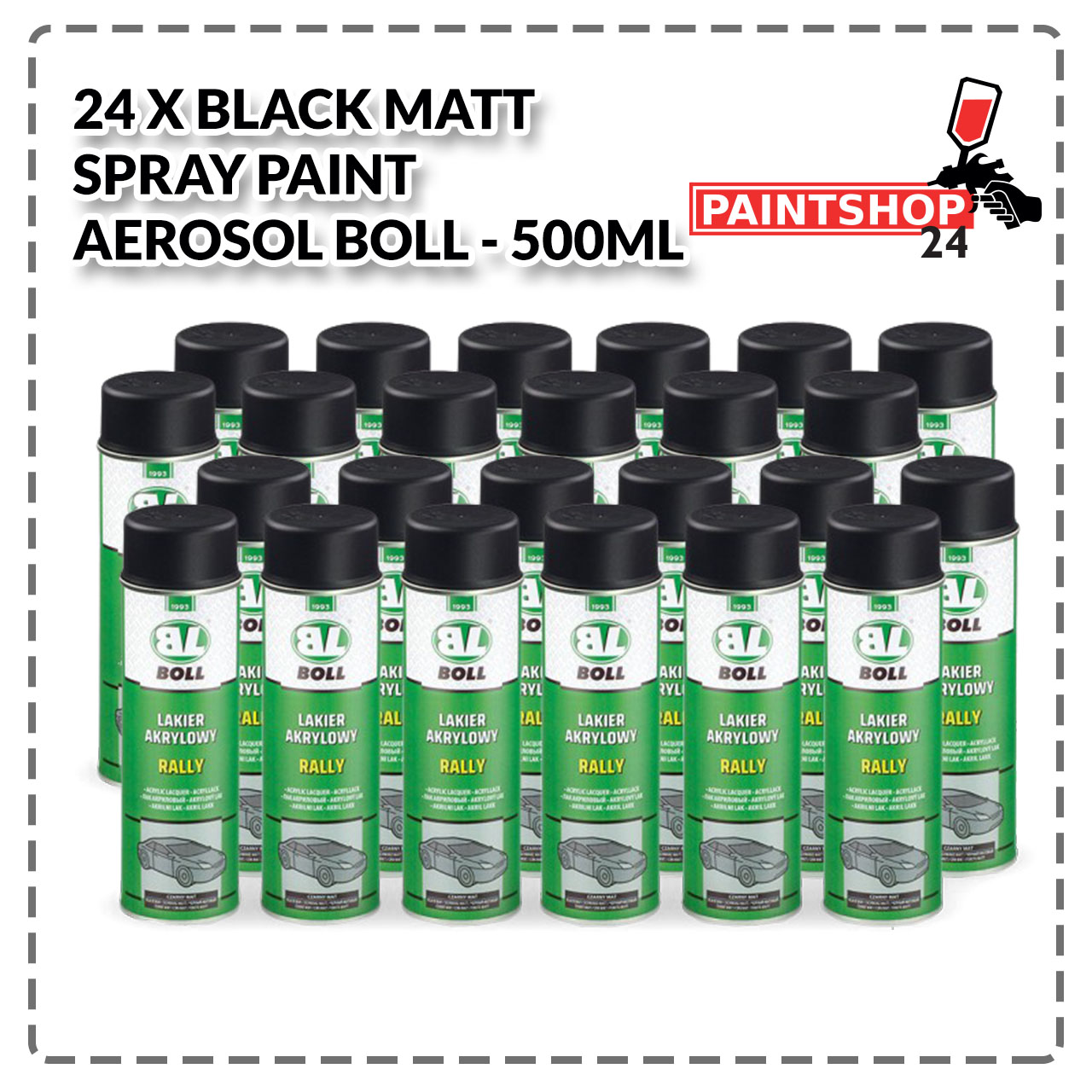 24 x Matt Black Spray Paint Aerosol Boll - 500ml.jpg